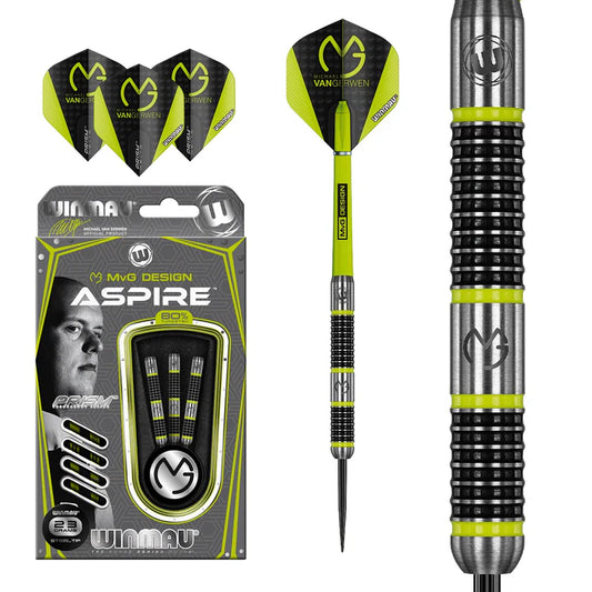 Winmau Michael Van Gerwen MVG Aspire 80% Tungsten Steel Tip Darts by Winmau