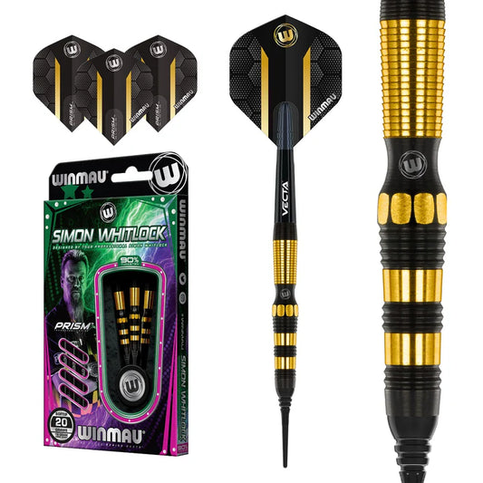 Winmau Simon Whitlock Gold - Black 90% Tungsten Steel Tip Darts