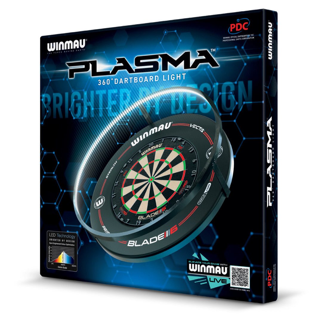 Winmau Plasma Dartboard Surround Light & Pro-line Original Black Surround Bundle