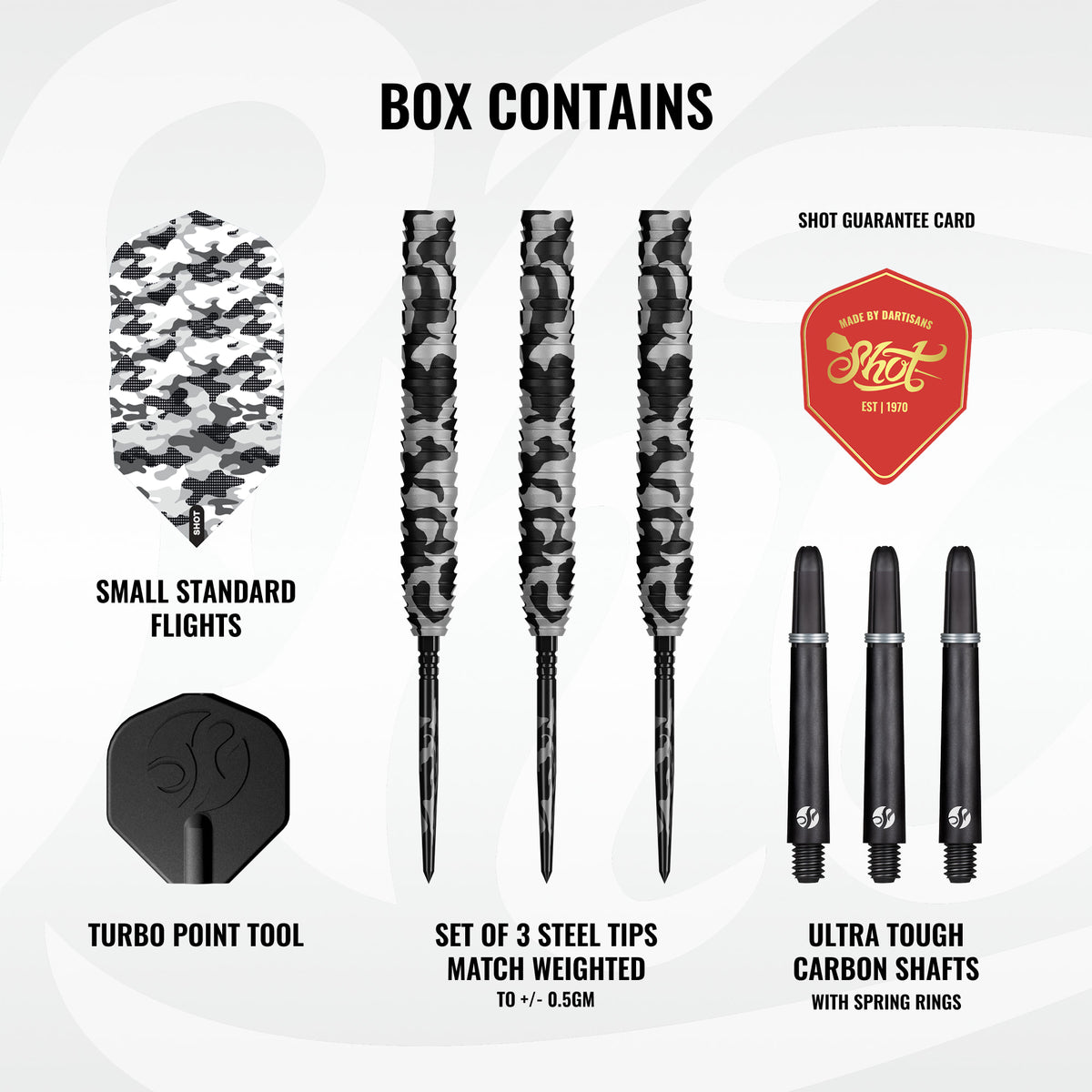 Camo Polar Steel Tip Dart Set-90% Tungsten Barrels