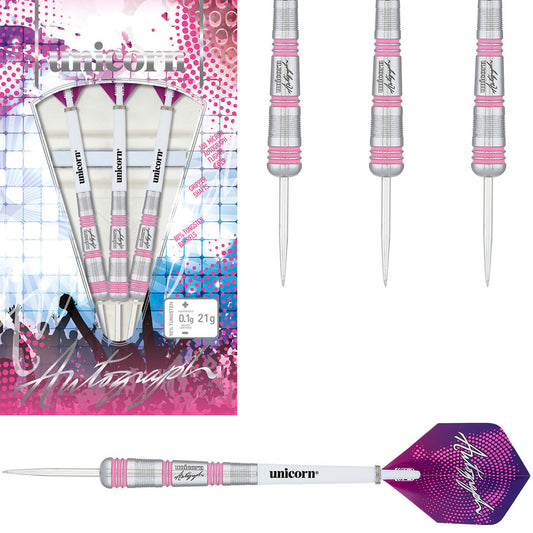 Unicorn Autograph Pink Style 3 80% Tungsten Steel Tip Darts by Unicorn