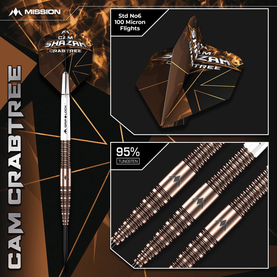 Mission Cam Crabtree Darts Steel Tip 95% Tungsten - V2