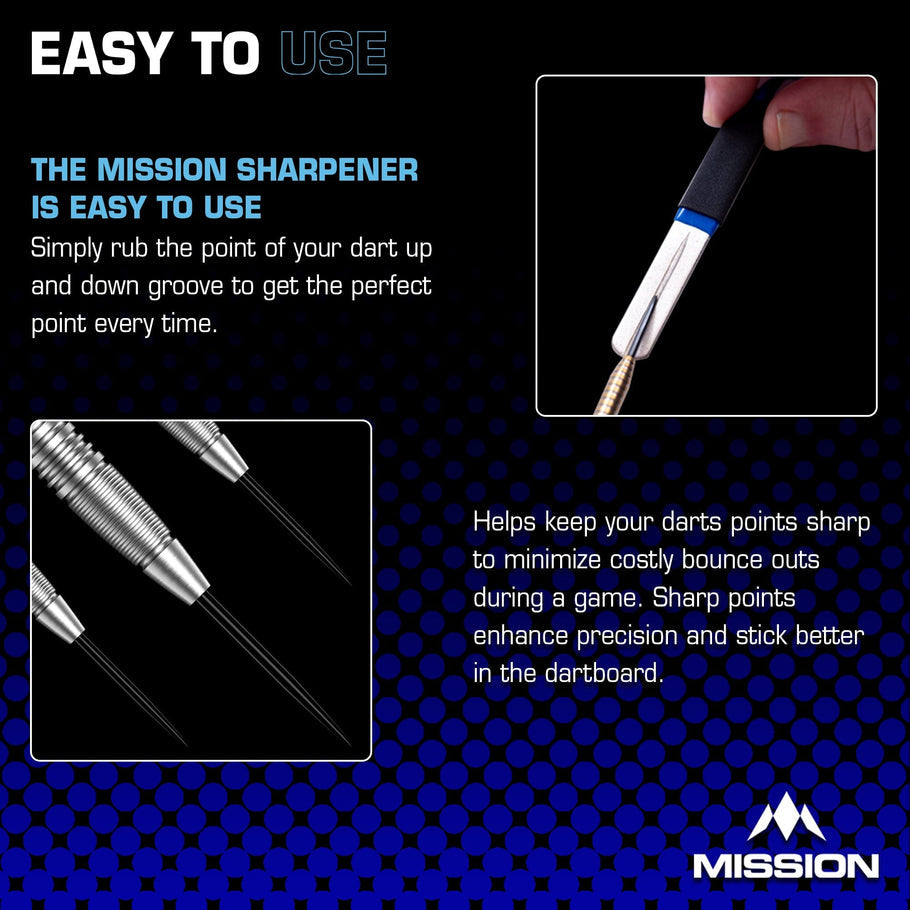 Mission Diamond Point Sharpener - Large - Blue