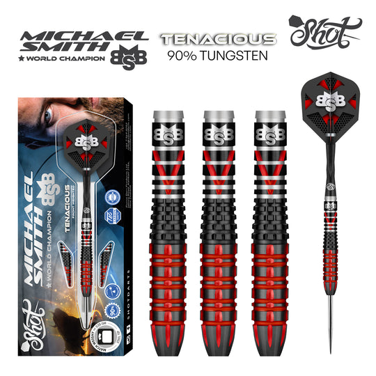 Shot Michael Smith Tenacious 90% Steel Tip Darts