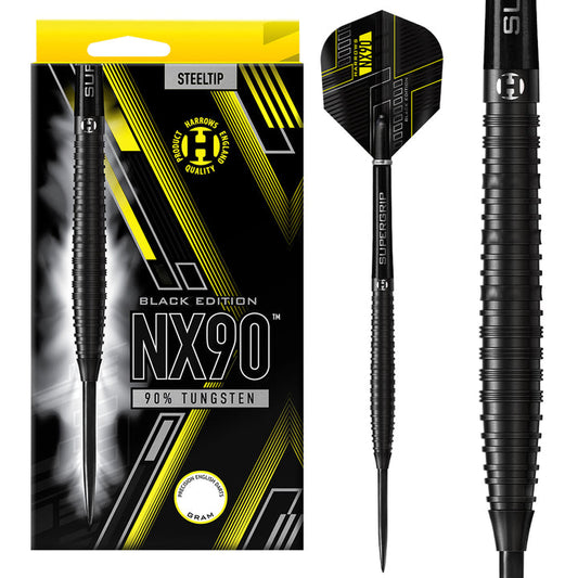 Harrows NX90 Black Edition 90% Tungsten Steel Tip Darts by Harrows