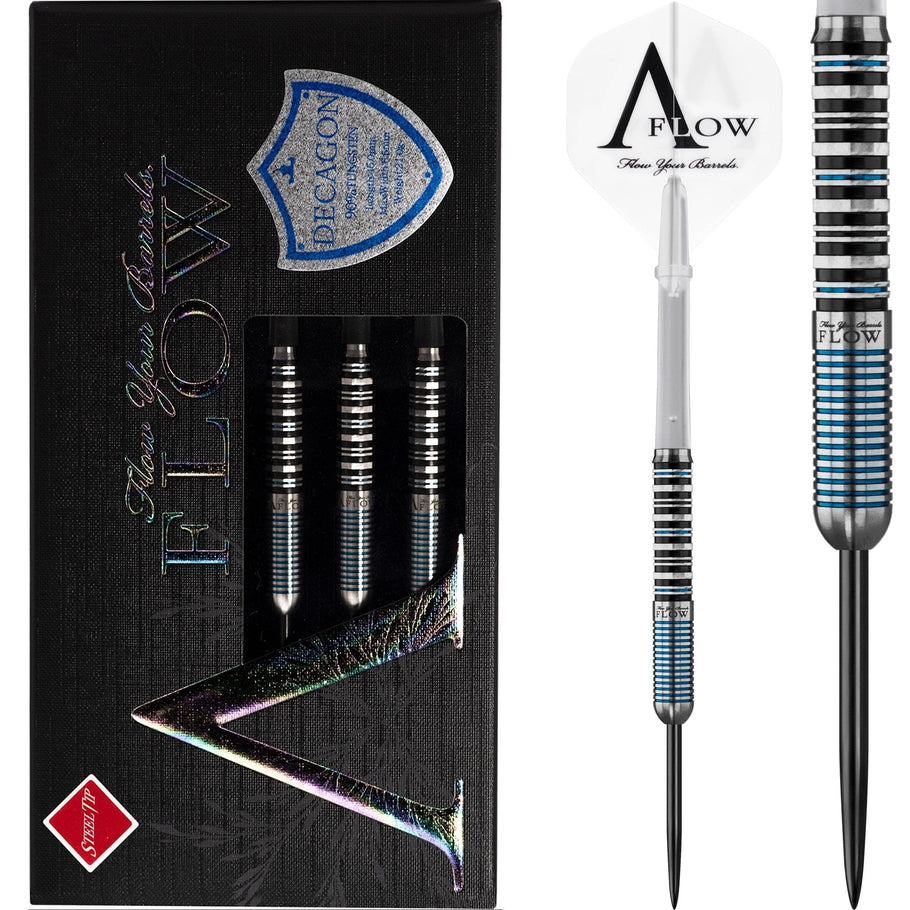 Dynasty Darts - Crystal Line - A Flow - Steel Tip - Decagon - Black & Blue - 21g
