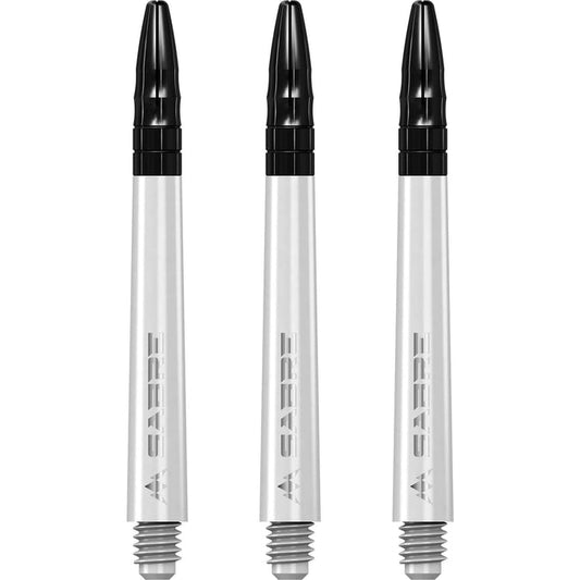 Mission Sabre Shafts - Polycarbonate Dart Stems - White - Black Top