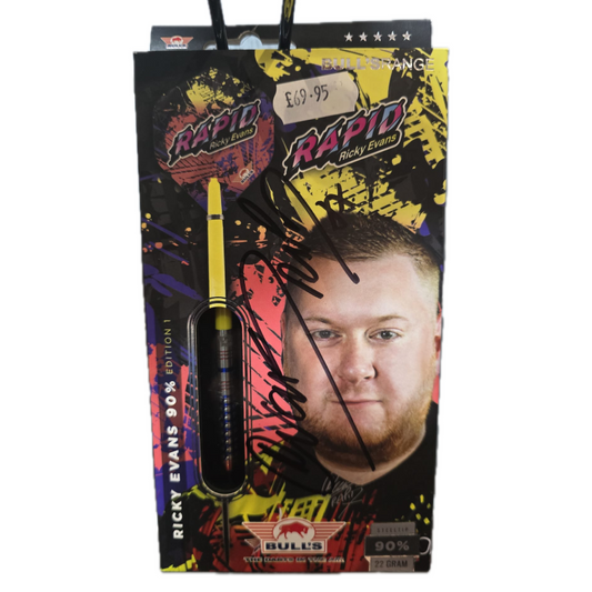 Bulls Ricky Evans Darts (SIGNED) - Steel Tip - 90% - Rapid - Red & Blue