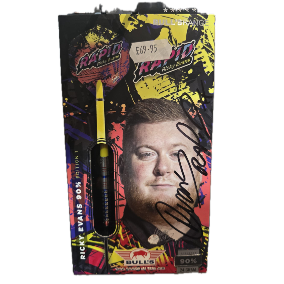 Bulls Ricky Evans Darts (SIGNED) - Steel Tip - 90% - Rapid - Red & Blue
