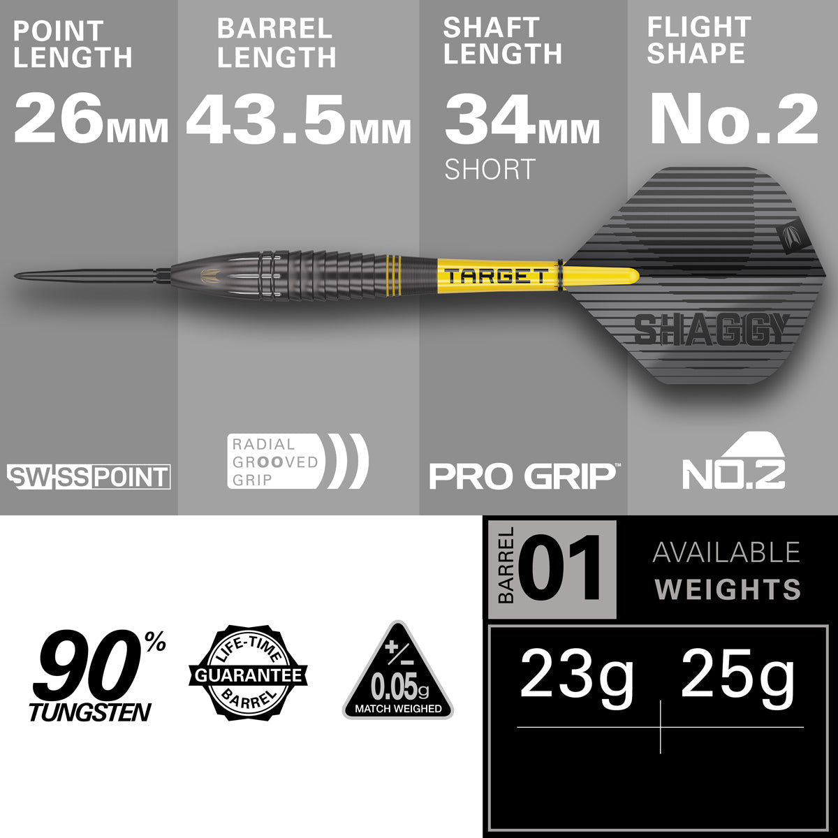 Target Scott Williams Black 90% Tungsten SP Steel Tip Darts
