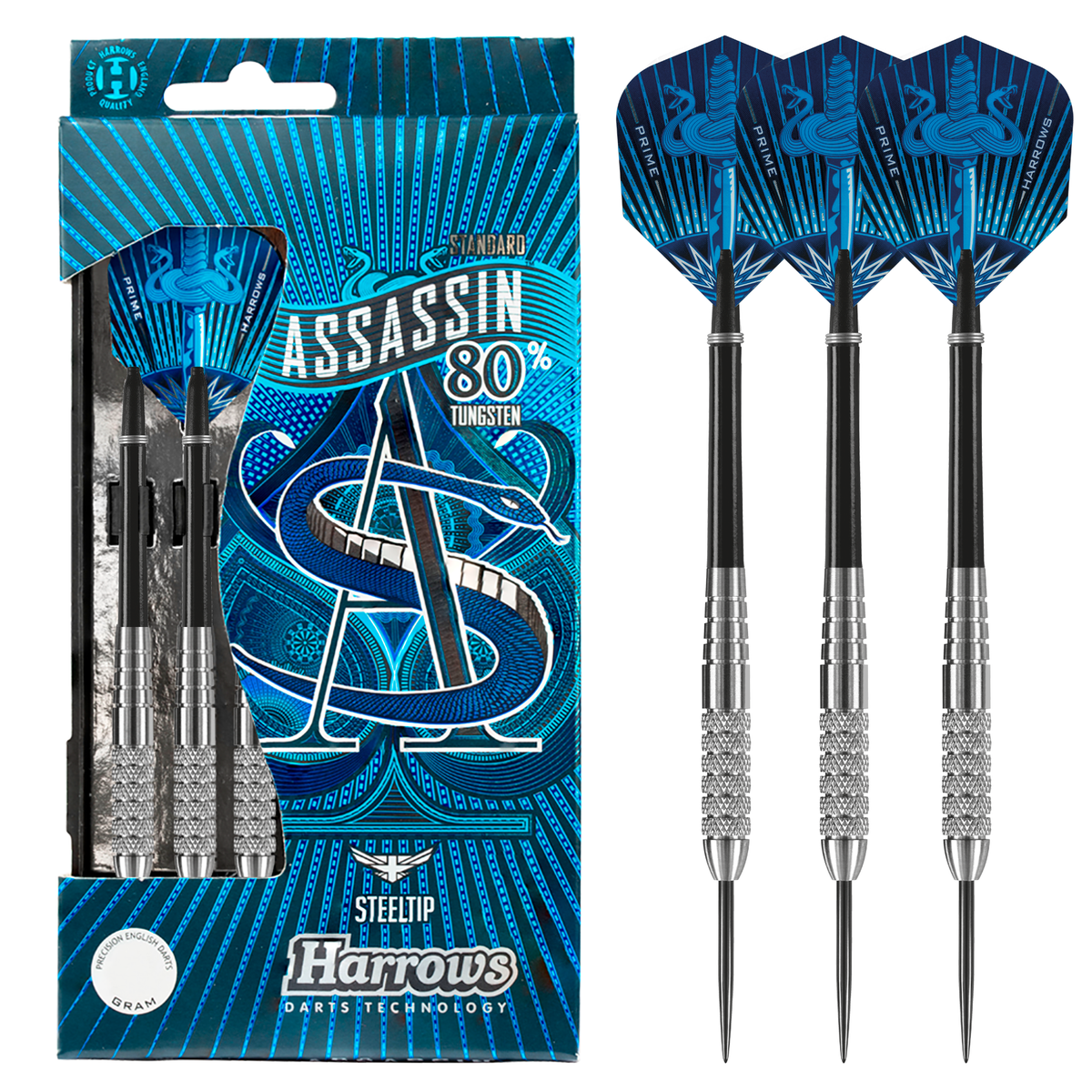 Harrows Assassin Knurled 80% Tungsten Steel Tip Darts
