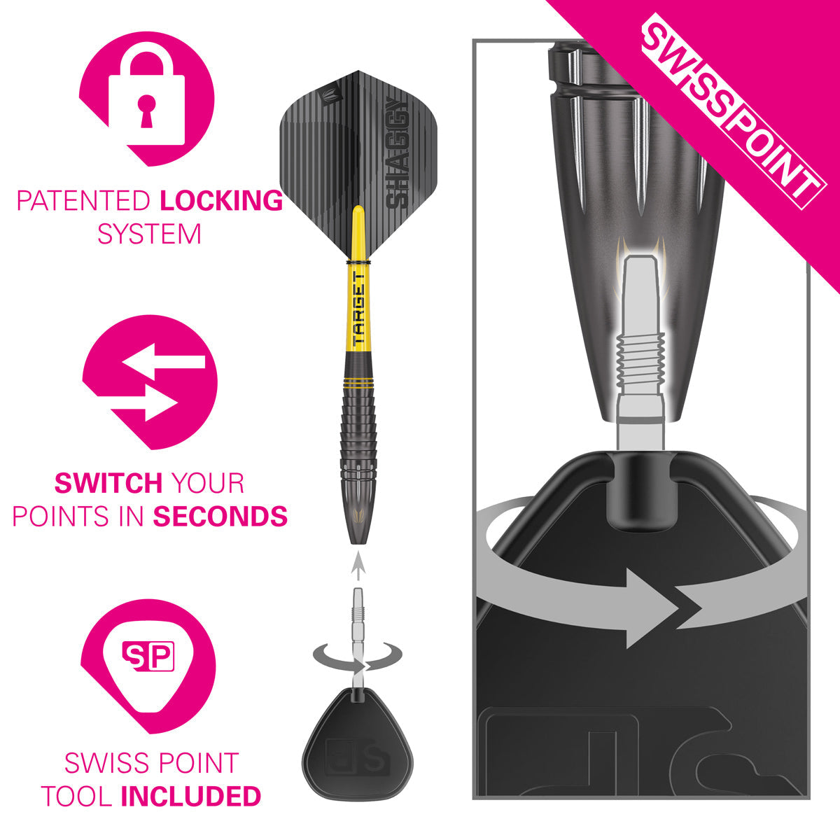 Target Scott Williams Black 90% Tungsten SP Steel Tip Darts