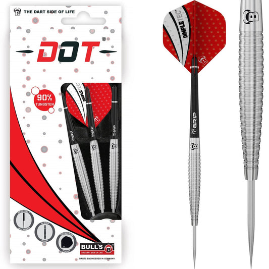 Bull's Dot D6 Darts - Steel Tip - 90% Tungsten - Pyramid Grip