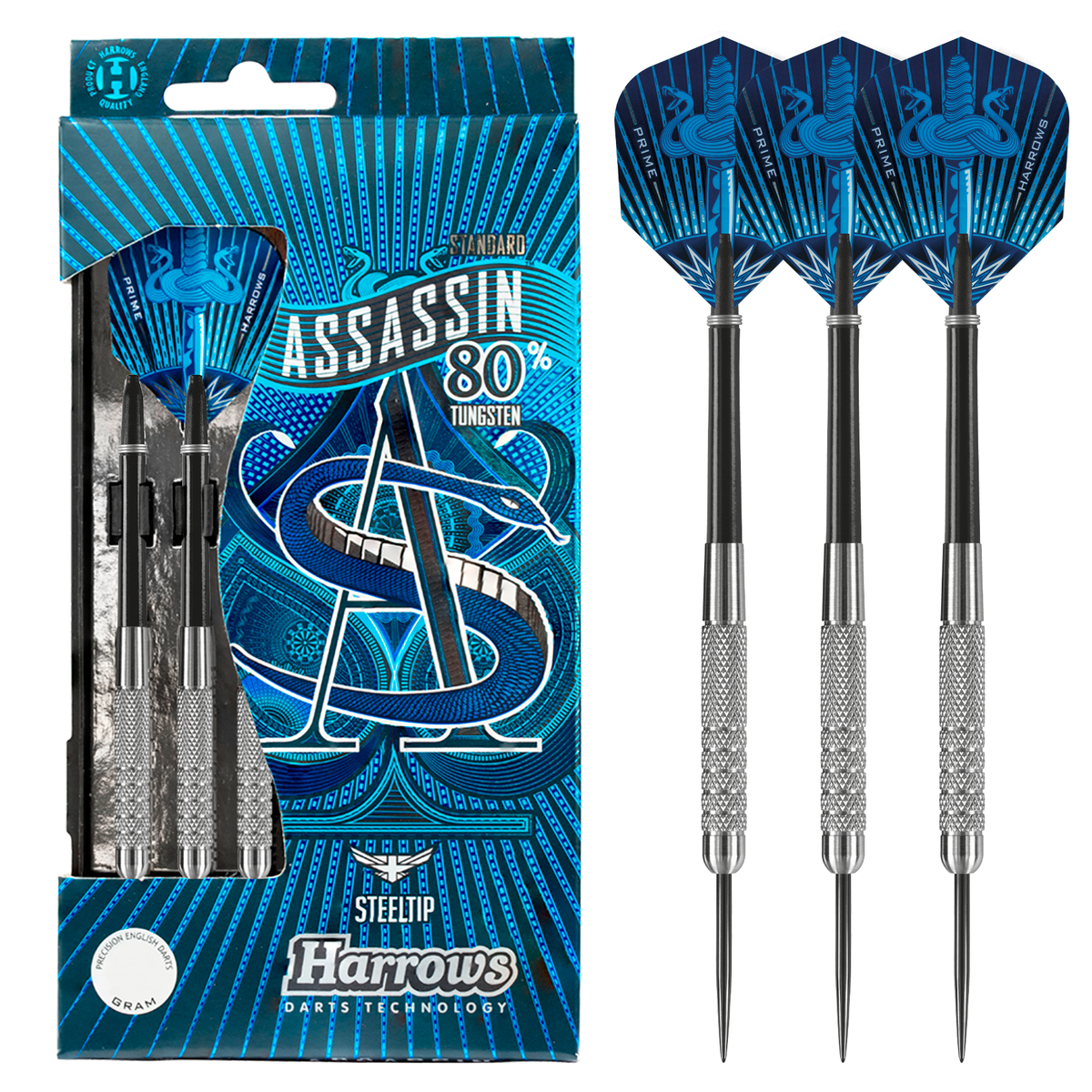 Harrows Assassin Knurled 80% Tungsten Steel Tip Darts