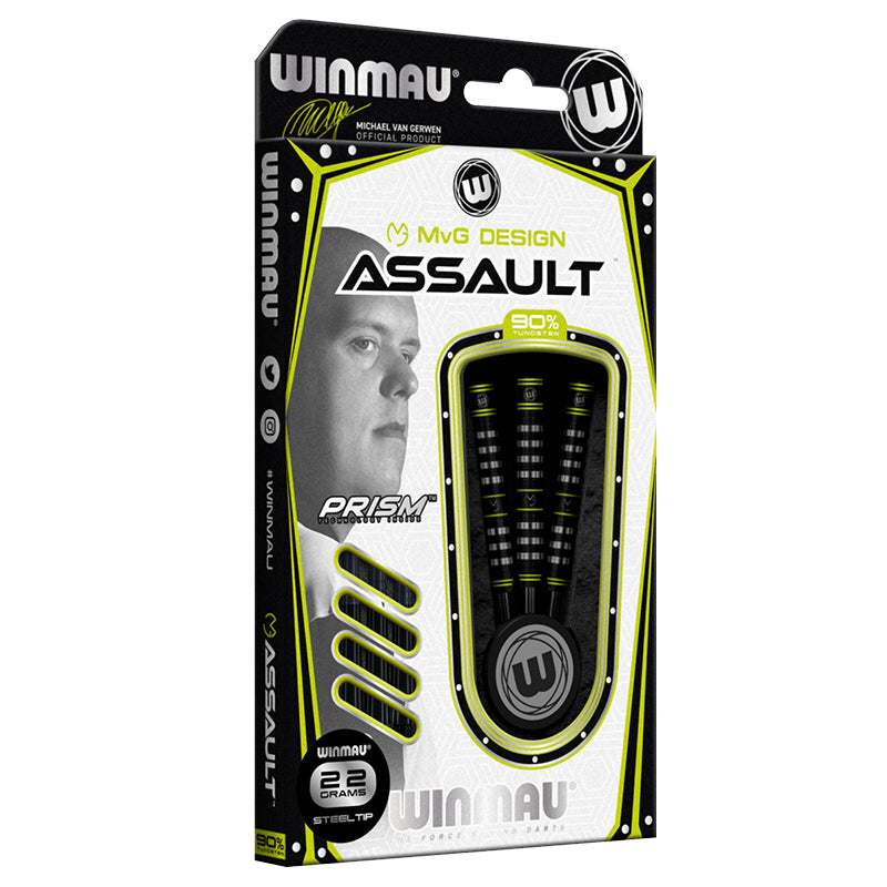Michael Van Gerwen Mvg Assault 90% Tungsten Steel Tip Darts By Winmau