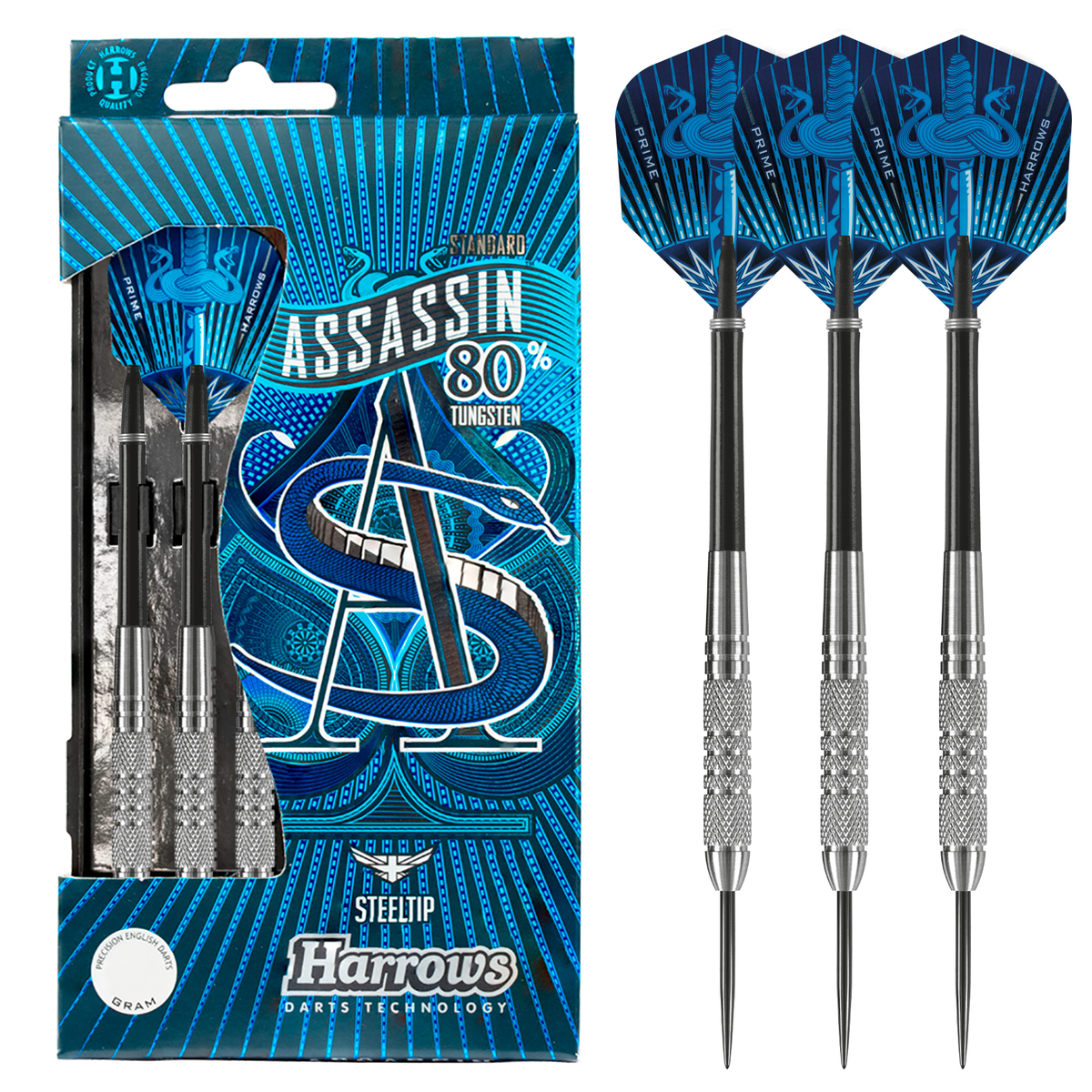 Harrows Assassin Knurled 80% Tungsten Steel Tip Darts