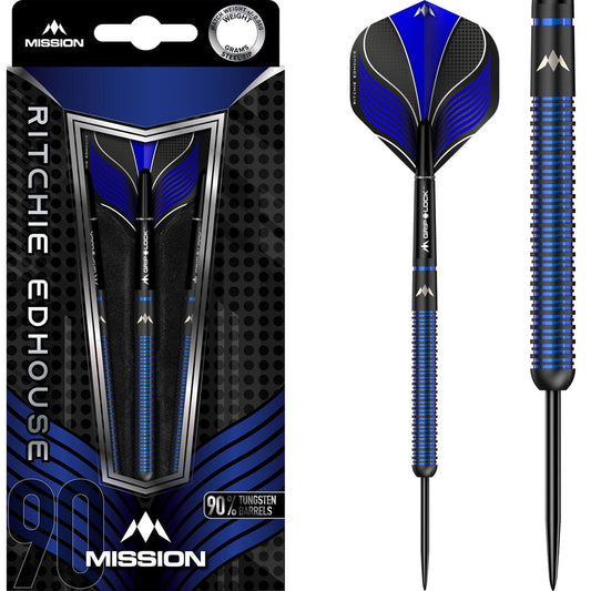 Mission Ritchie Edhouse Darts - Steel Tip - 90% - Madhouse - Black Titanium