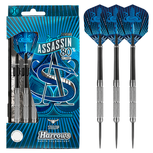 Harrows Assassin Knurled 80% Tungsten Steel Tip Darts