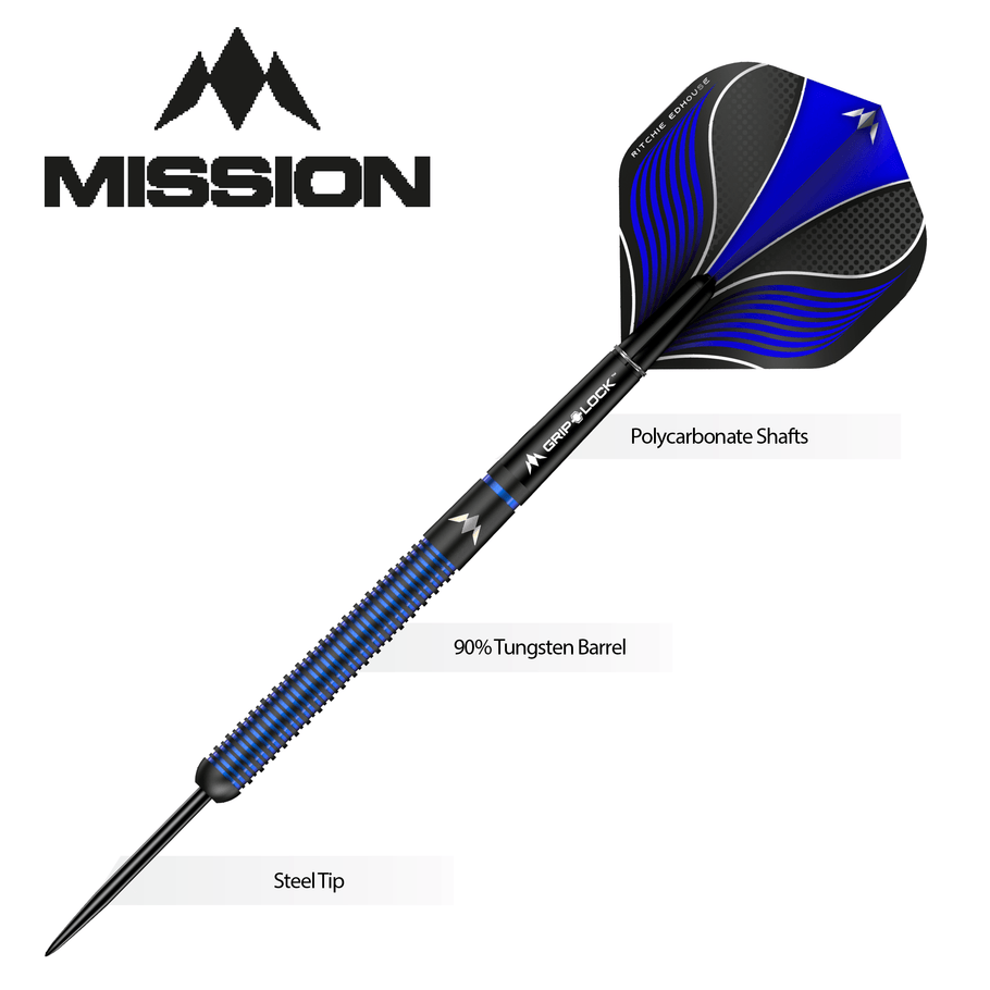 Mission Ritchie Edhouse Darts - Steel Tip - 90% - Madhouse - Black Titanium