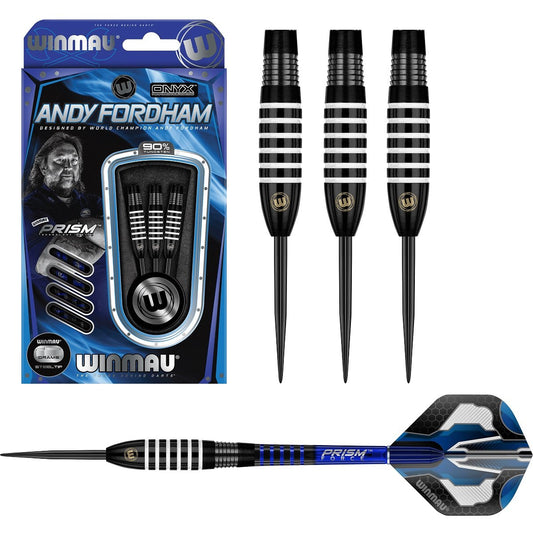 Winmau Andy Fordham Black 90% Tungsten Steel Tip Darts