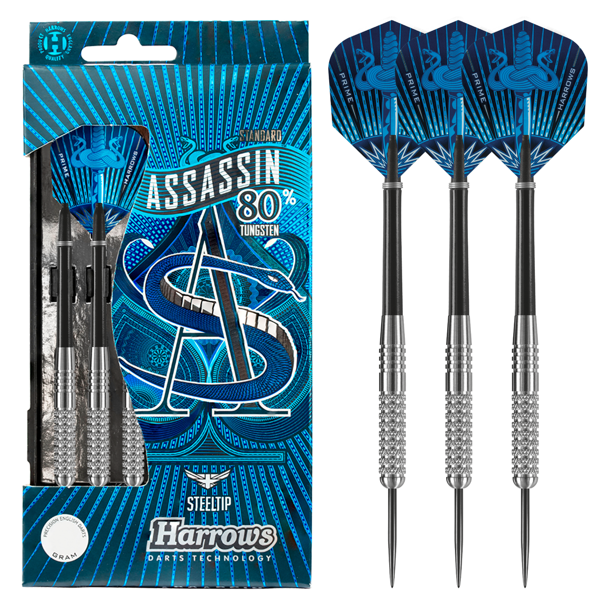 Harrows Assassin Knurled 80% Tungsten Steel Tip Darts