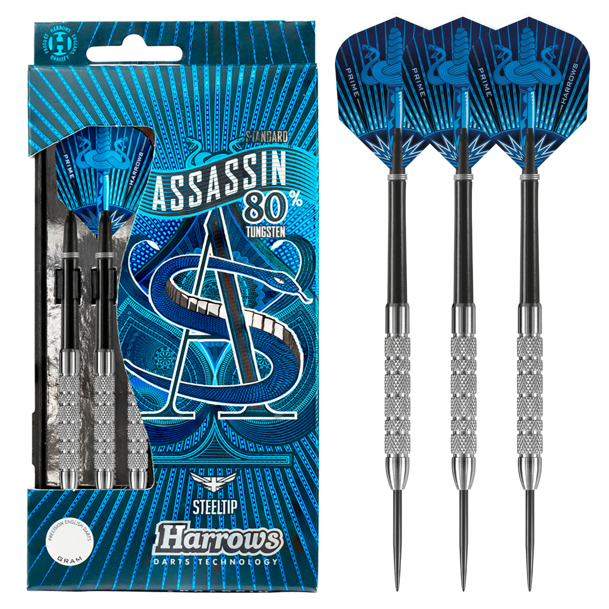 Harrows Assassin Knurled 80% Tungsten Steel Tip Darts