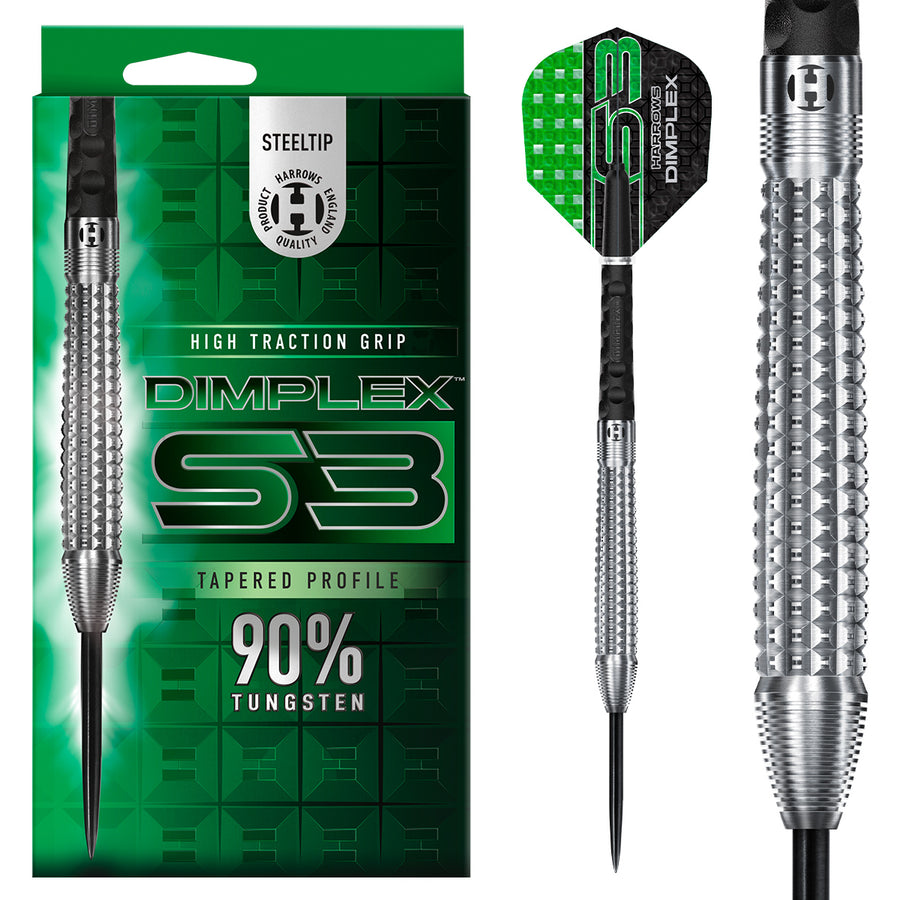 Harrows Dimplex S3 Tapered 90% Tungten Steel Tip Darts