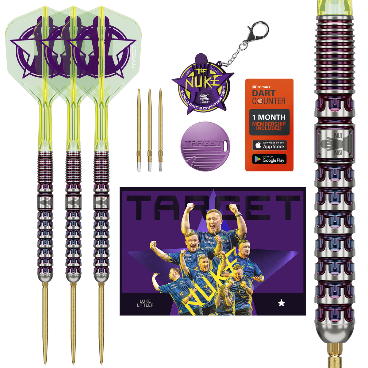 Target Luke Littler World Champion 2025 Edition 90% Tungsten SP Steel Tip Darts