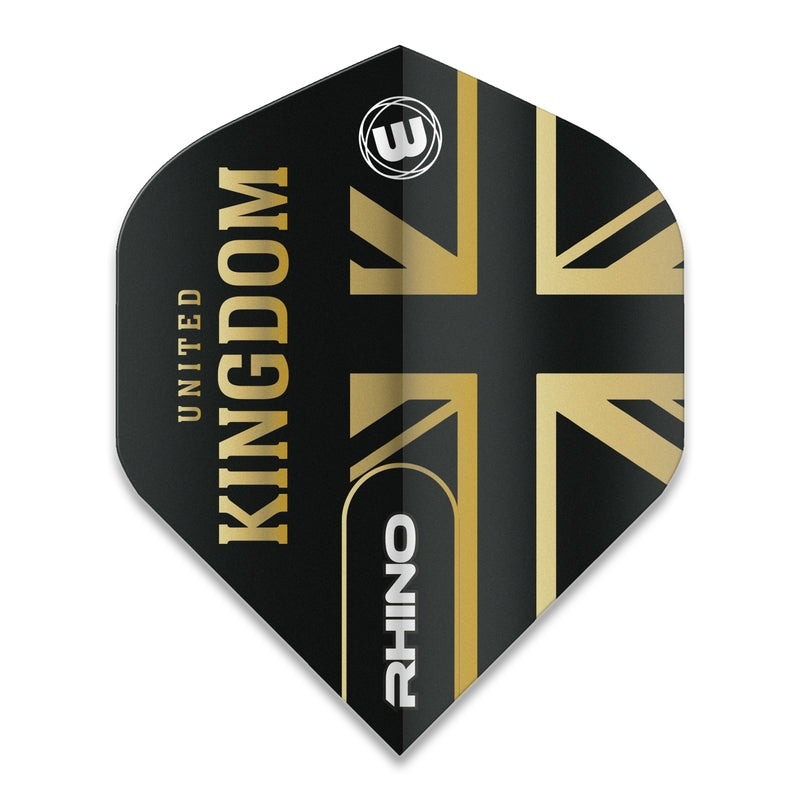 Winmau Flights – Rhino Extra Thick – Black & Gold Flag – United Kingdom