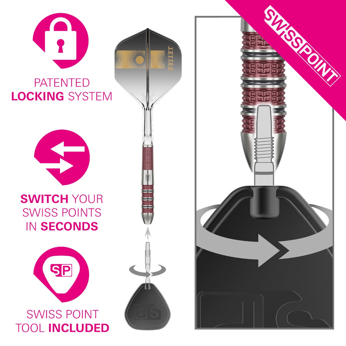 Target Stephen Bunting 95K SP 95% Tungsten Steel Tip Darts