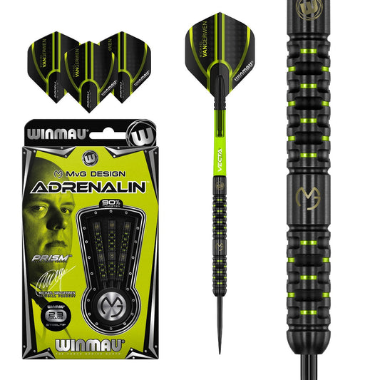 Winmau Michael Van Gerwen MVG Adrenalin 90% Tungsten Steel Tip Darts
