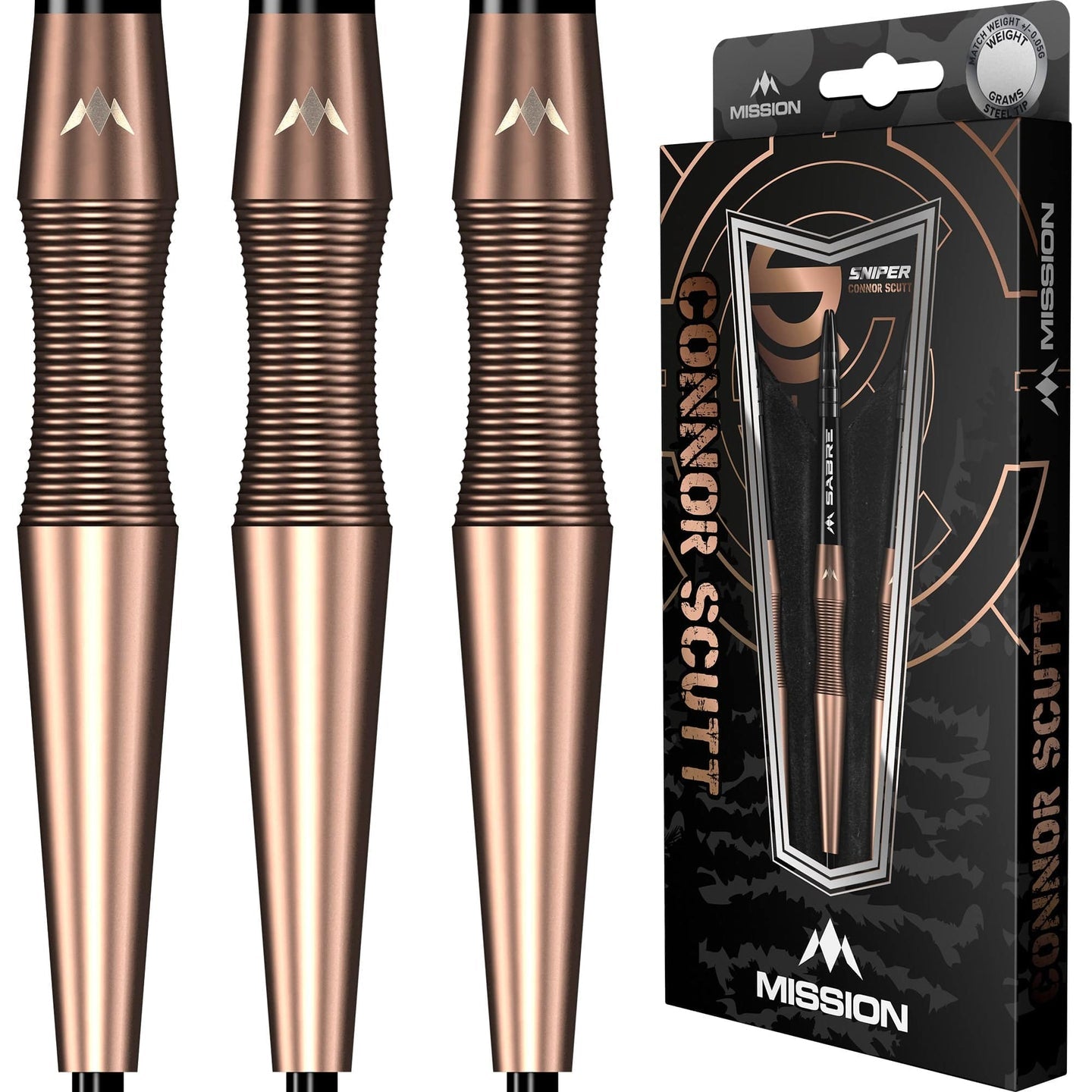 Mission Darts Connor Scutt V2 | Steel Tip | Bronze PVD | Sniper, 90% Tungsten
