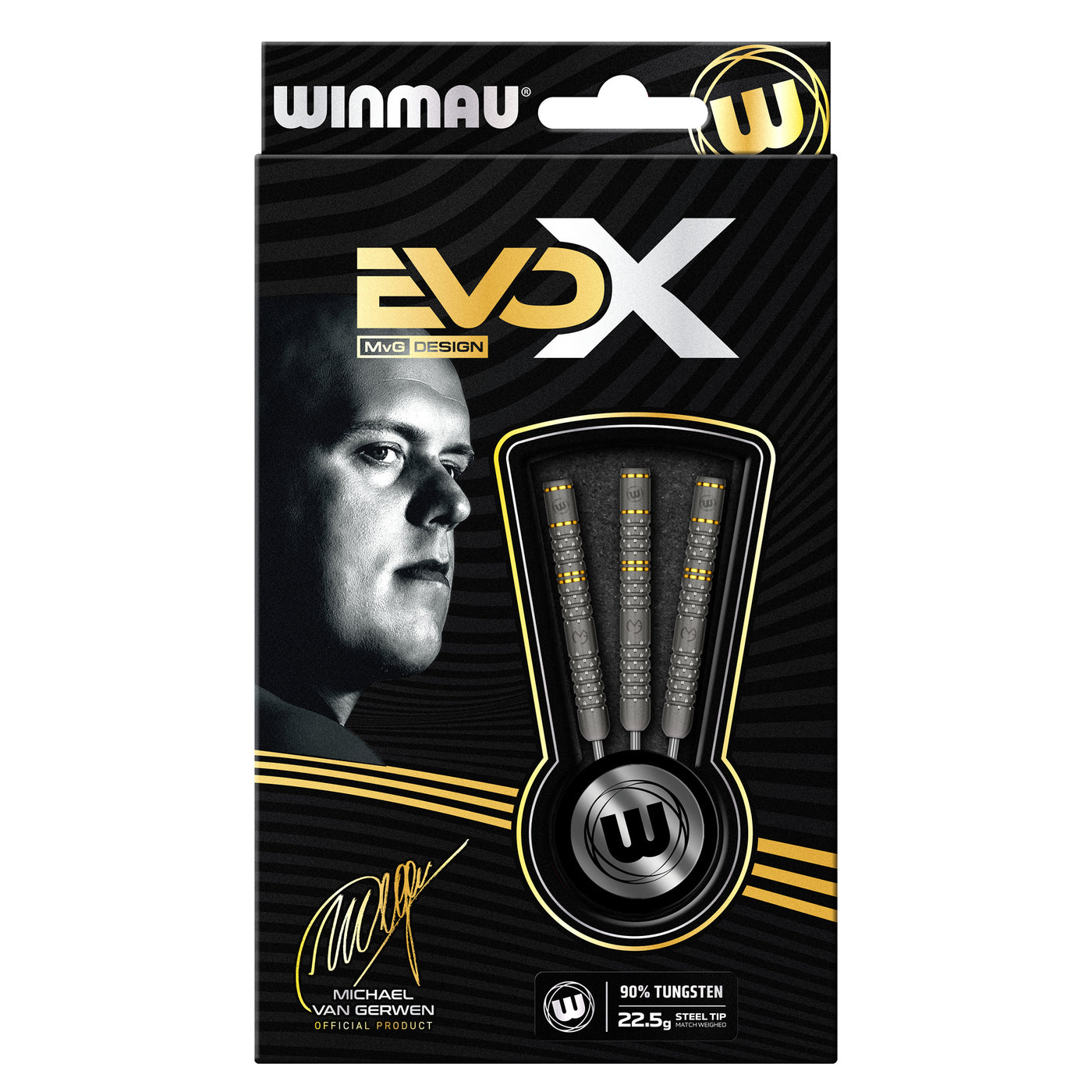 Winmau Michael Van Gerwen Mvg Evo X 90% Tungsten Steel Tip Darts