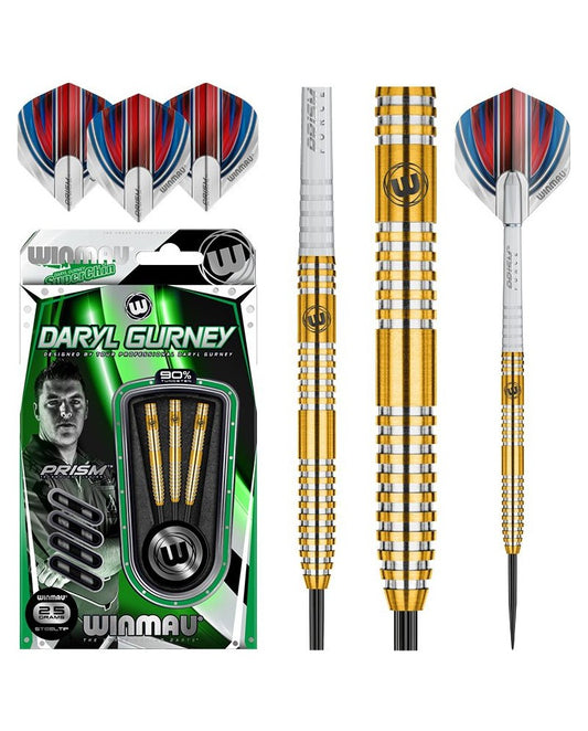 Winmau Daryl Gurney Gold / Golden 90% Tungsten Steel Tip Darts