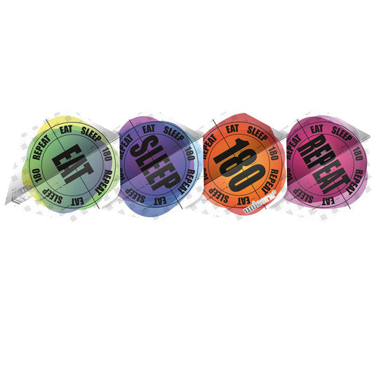 Unicorn Ultrafly.100 Eat Sleep 180 Repeat Standard Dart Flights by Unicorn