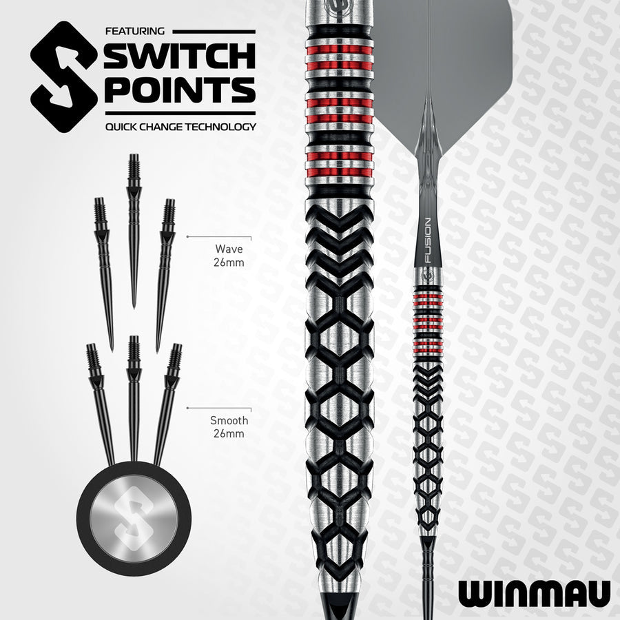 Winmau Fornax Tapered 90% Tungsten Switch Point Steel Tip Darts