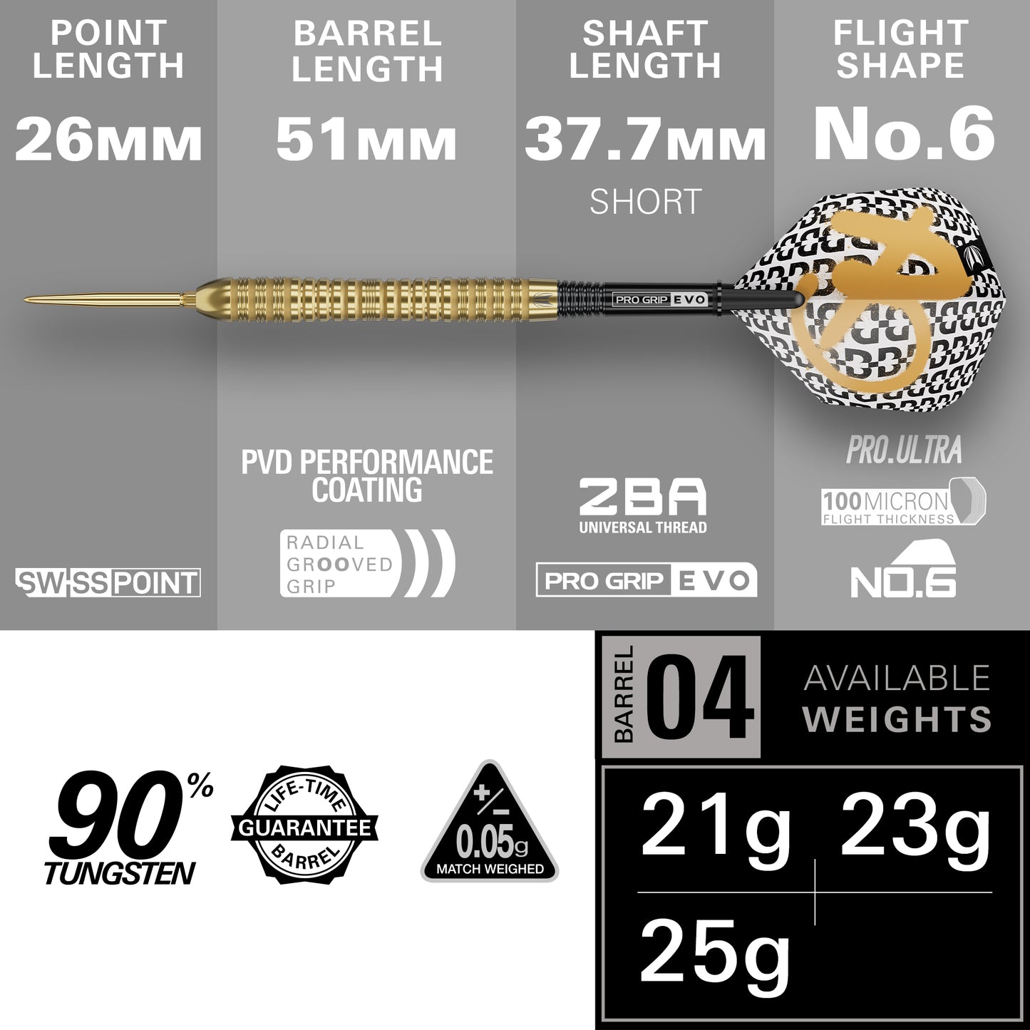 BOLIDE ENVY 04 90% SP STEEL TIP DART  2026