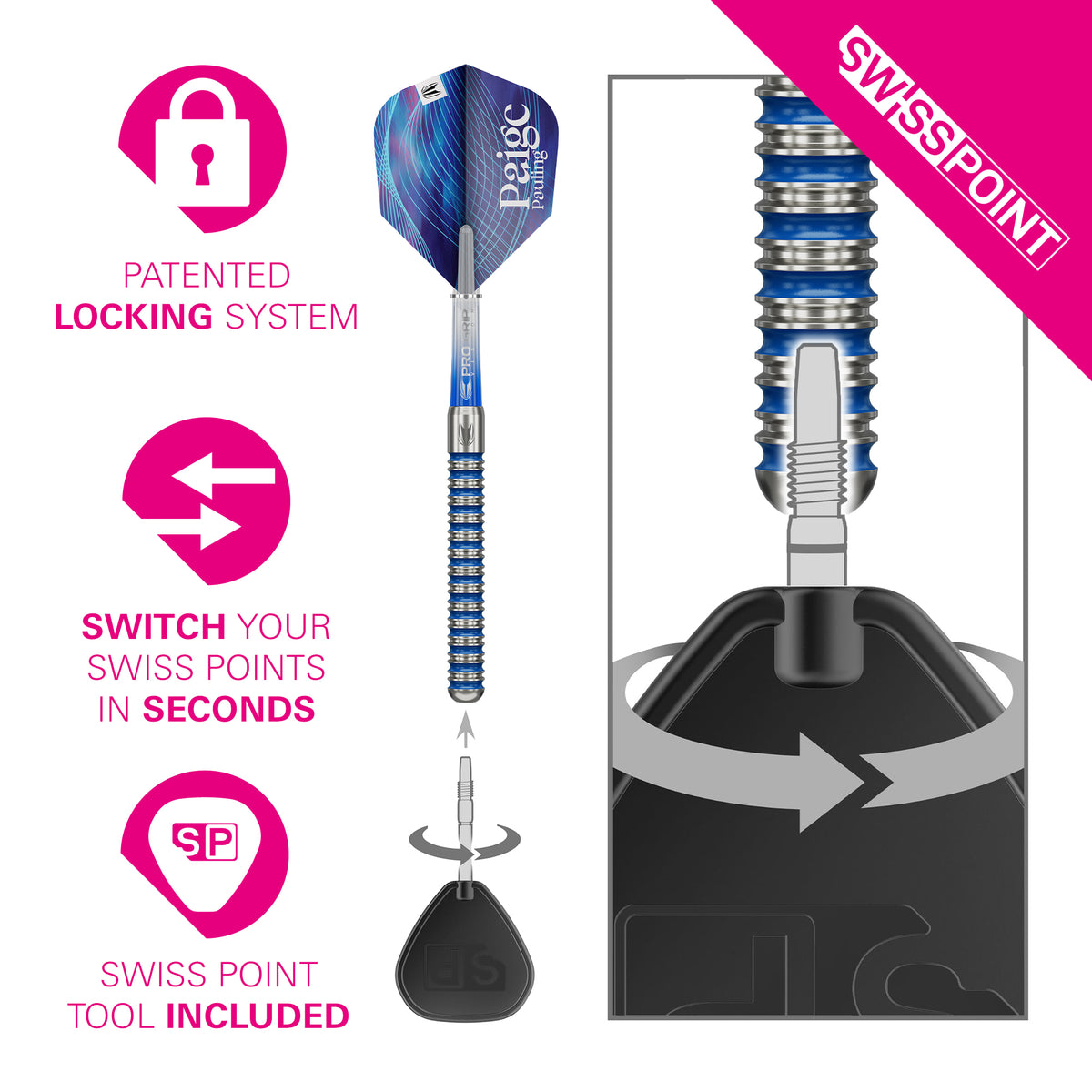Paige Pauling 90% 22g SP Steel Tip Darts 2026