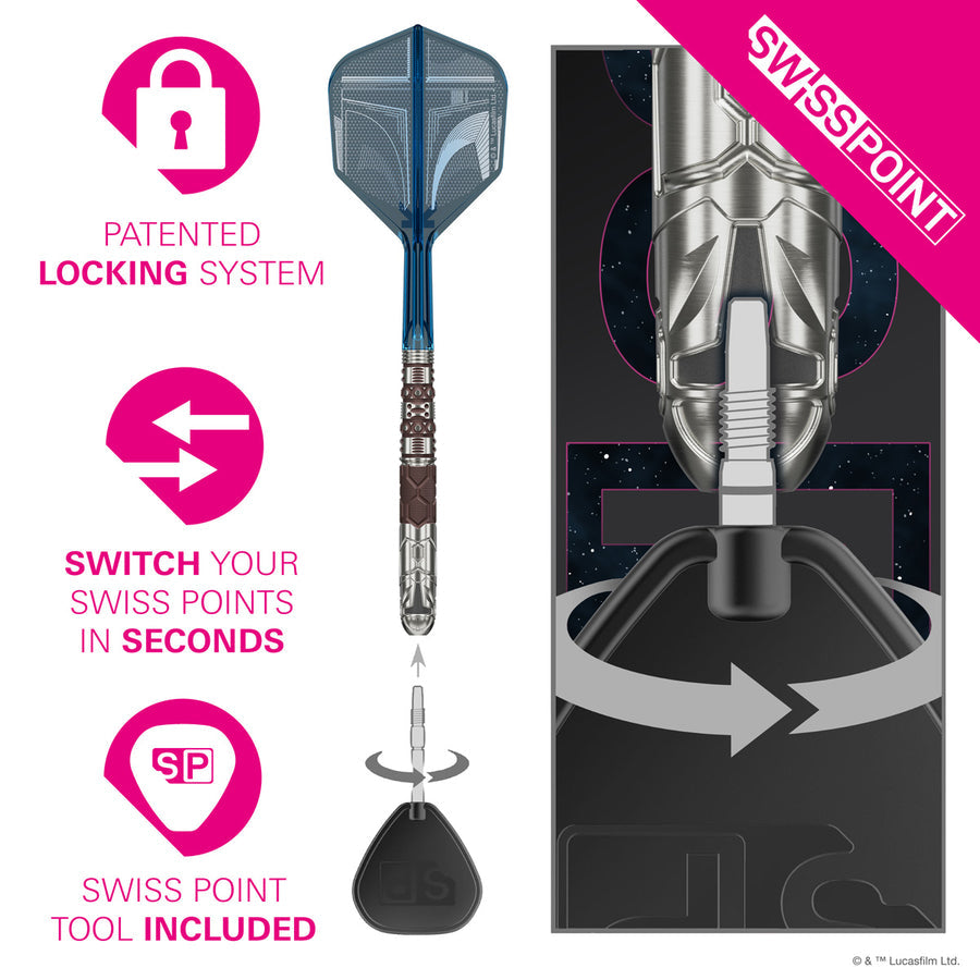 STAR WARS MANDALORIAN 95% SP STEEL TIP DARTS 2026