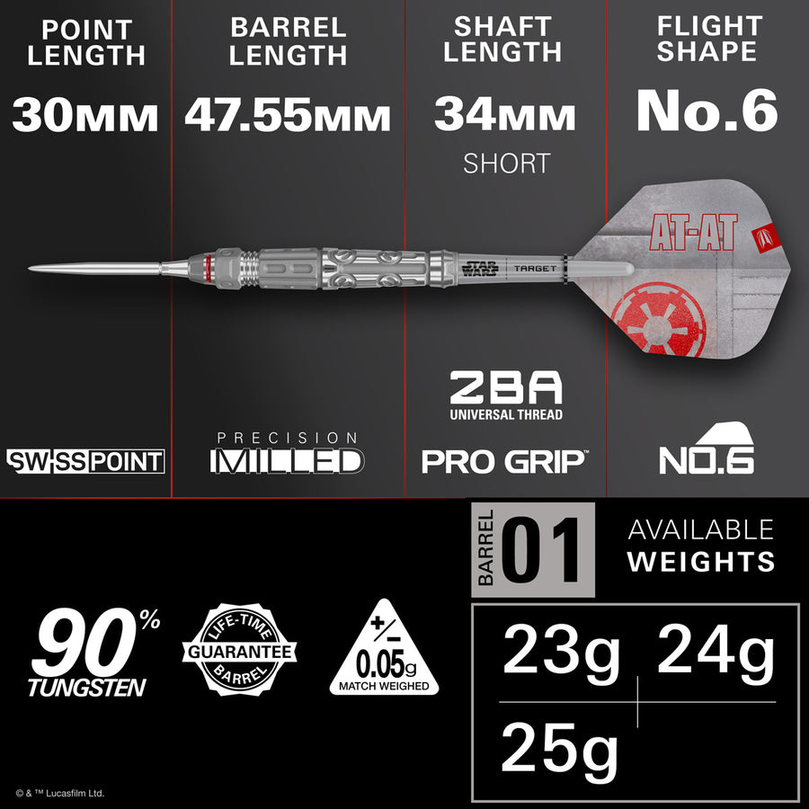 STAR WARS AT-AT 90% SP STEEL TIP DARTS 2026