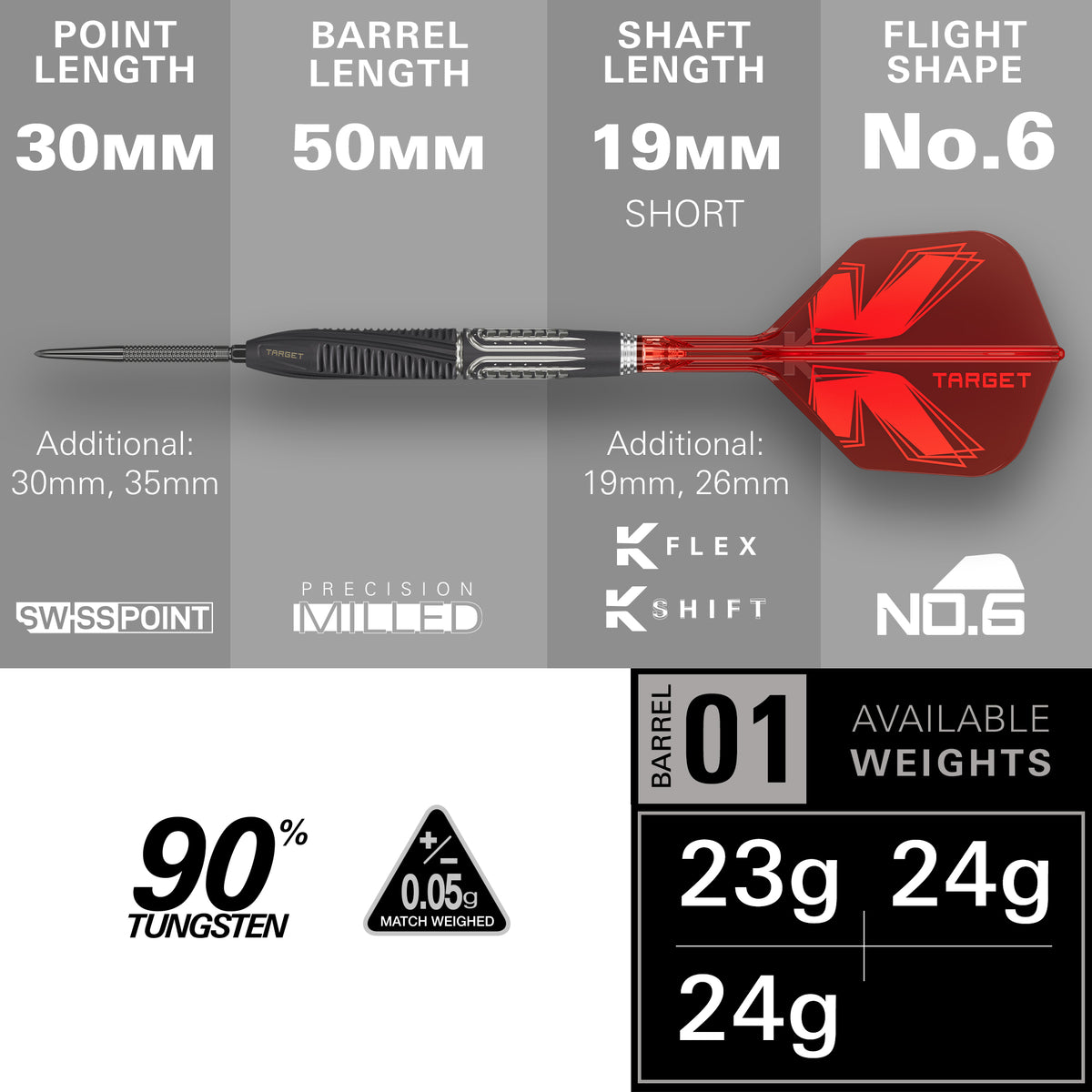 Target Shift 90% SP Steel Tip Darts 2026
