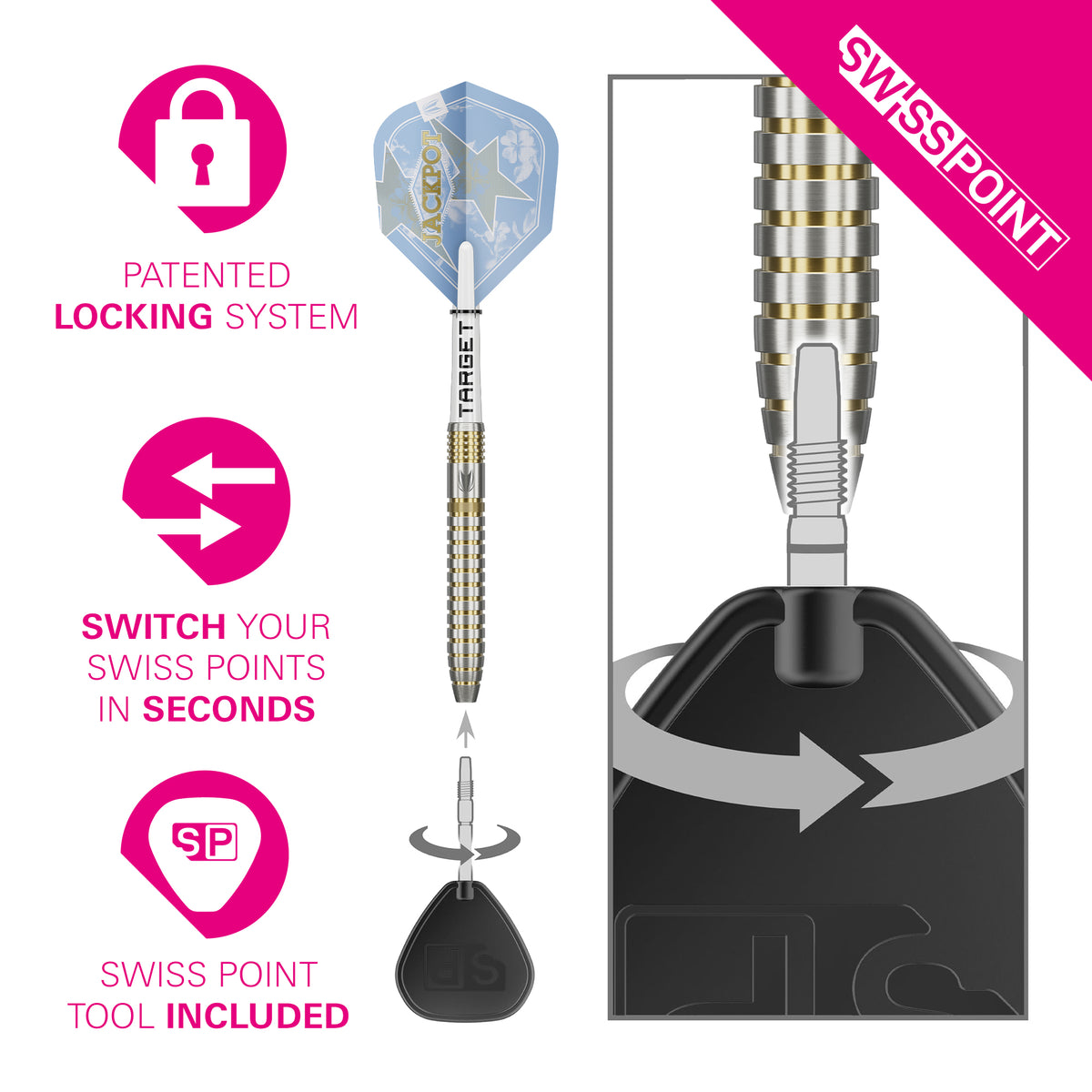 Adrian Lewis Showdown 95% SP Steel Tip Darts 2026