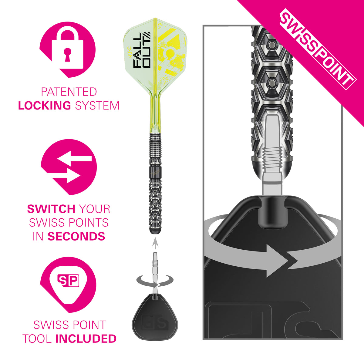 Luke Littler Nuke Fallout 90% SP Steel Tip Darts 2026