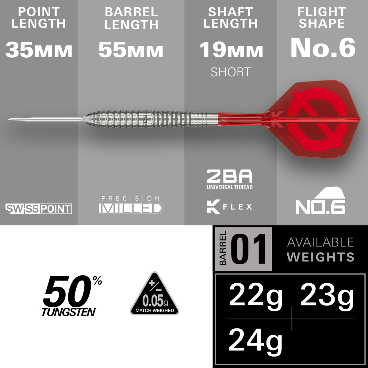 Target Group ø 50% 01 SP Steel Tip Darts 2026