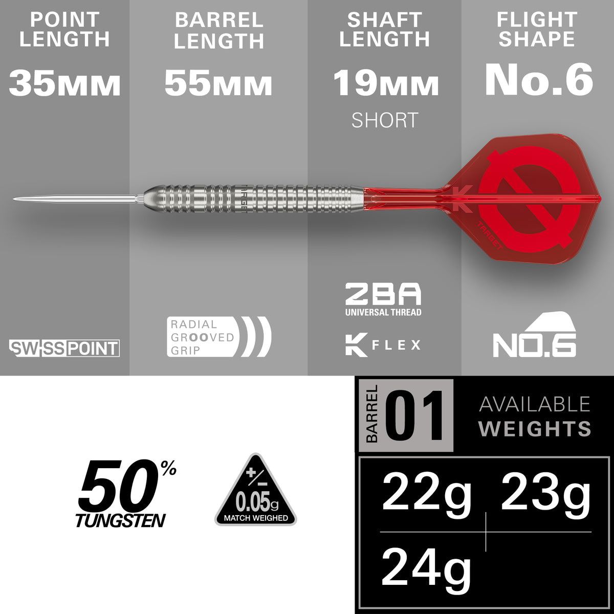 Target Group ø 50% 03 SP Steel Tip Darts 2026