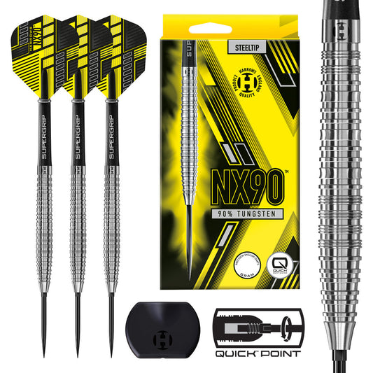 Harrows NX-90 Tapered 90% Tungsten QP Steel Tip Darts