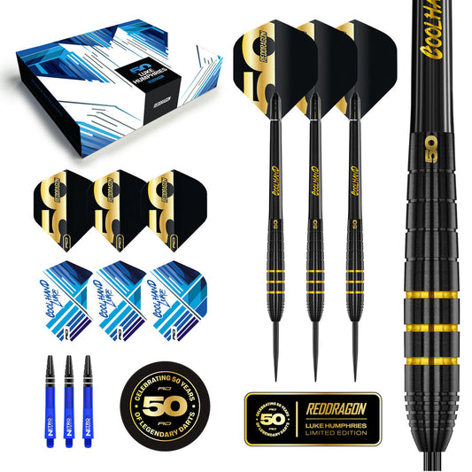 Red Dragon Luke Humphries 50 Years Limited Edition 90% Tungsten Steel Tip Darts