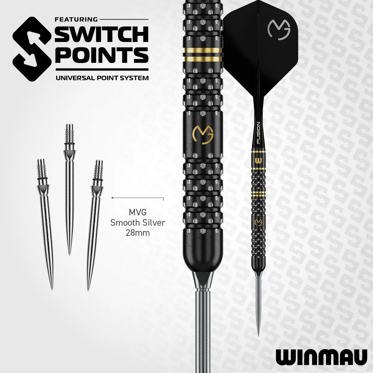 Winmau MvG W-Max SP 90% Tungsten Steel Tip Darts