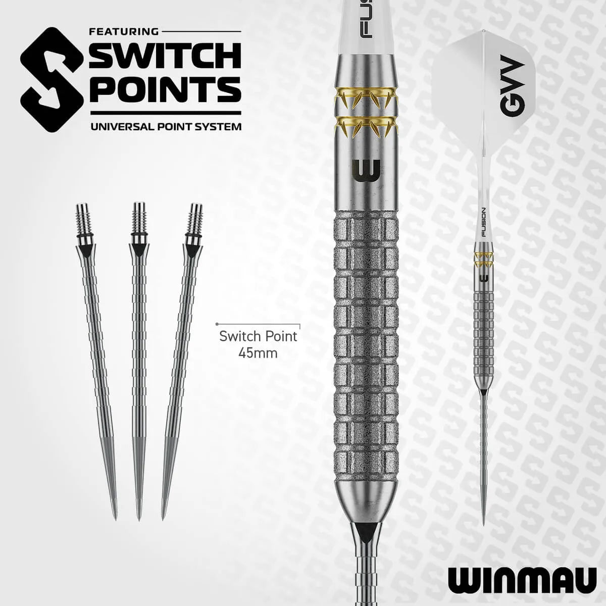 Winmau Gian van Veen W-Max SP 90% Tungsten Steel Tip Darts