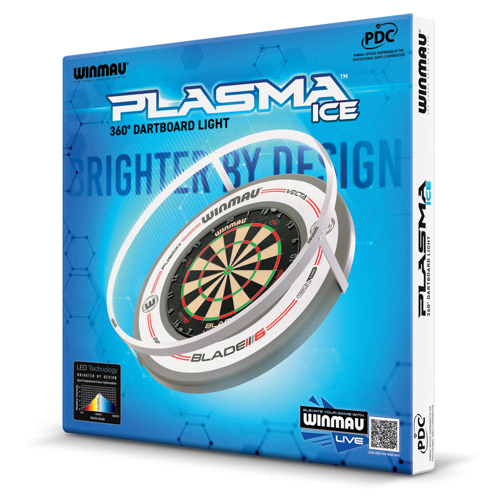 Plasma Ice Dartboard Light & Grey/White Pro-Line Surround Set